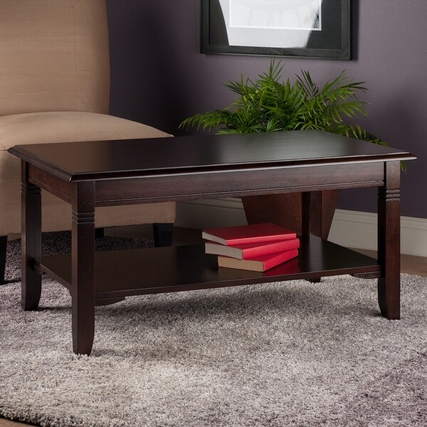 Nolan Coffee Table， Cappuccino - 37 x 21.02 x 18.03 inches