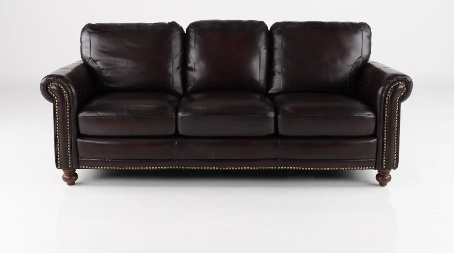 Hampton Brown Leather Sofa