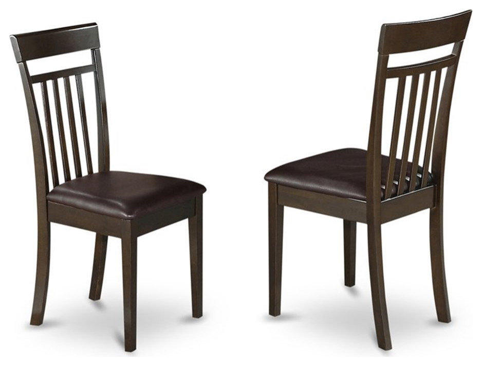 Atlin Designs Leather Dining Chair in Cappuccino (Set of 2)   Transitional   Dining Chairs   by Homesquare  Houzz