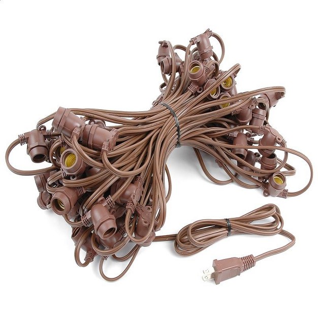 Novelty Lights Globe Outdoor String Lights With 80 In line Sockets Brown Wire 100 Feet