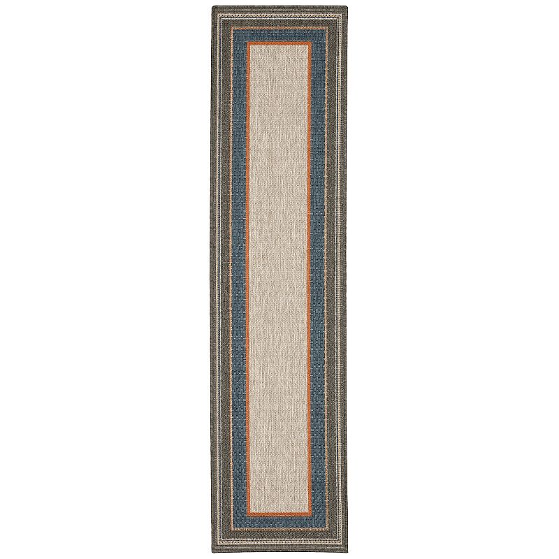 StyleHaven Lafayette Bordered Solid Indoor Outdoor Rug