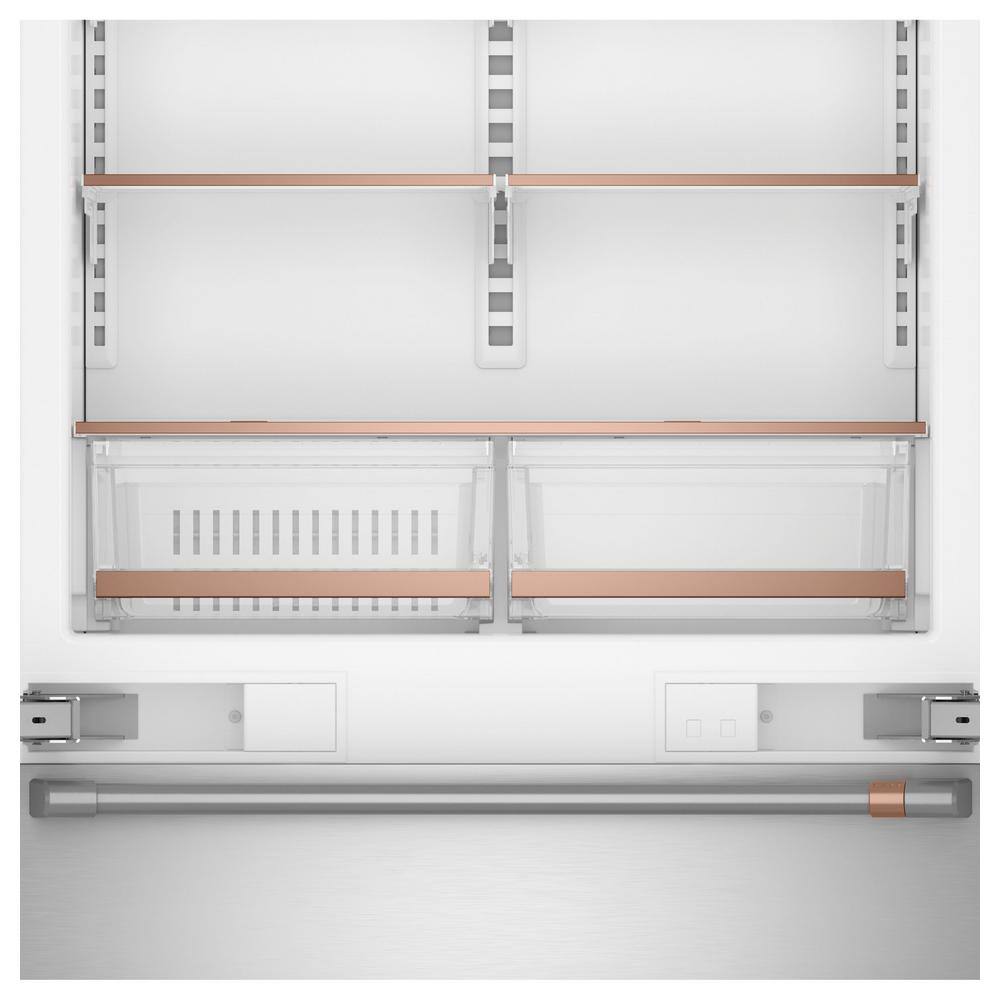 Cafe 36 in. 20.1 cu. ft. Built-In Bottom Freezer Refrigerator in Stainless Steel with Convertible Middle Drawer LH Swing CIC36LP2VS1