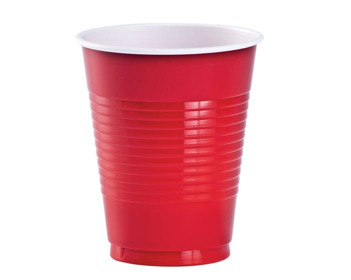 Hanna K. Co-Ex Plastic 18 oz. Cup， Red， 16 Count - 84060