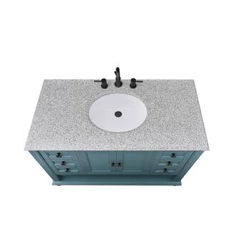 Home Decorators Collection Hamilton 43 in. W x 22 in. D x 35 in. H Open Shutter Bathroom Vanity in Sea Glass with Grey Granite Top 19084-VS43-SG