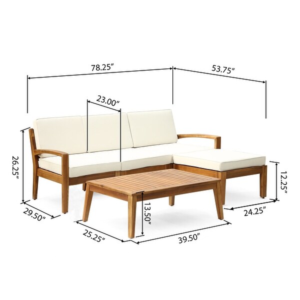 Grenada Outdoor Acacia Sectional Sofa Set by Christopher Knight Home