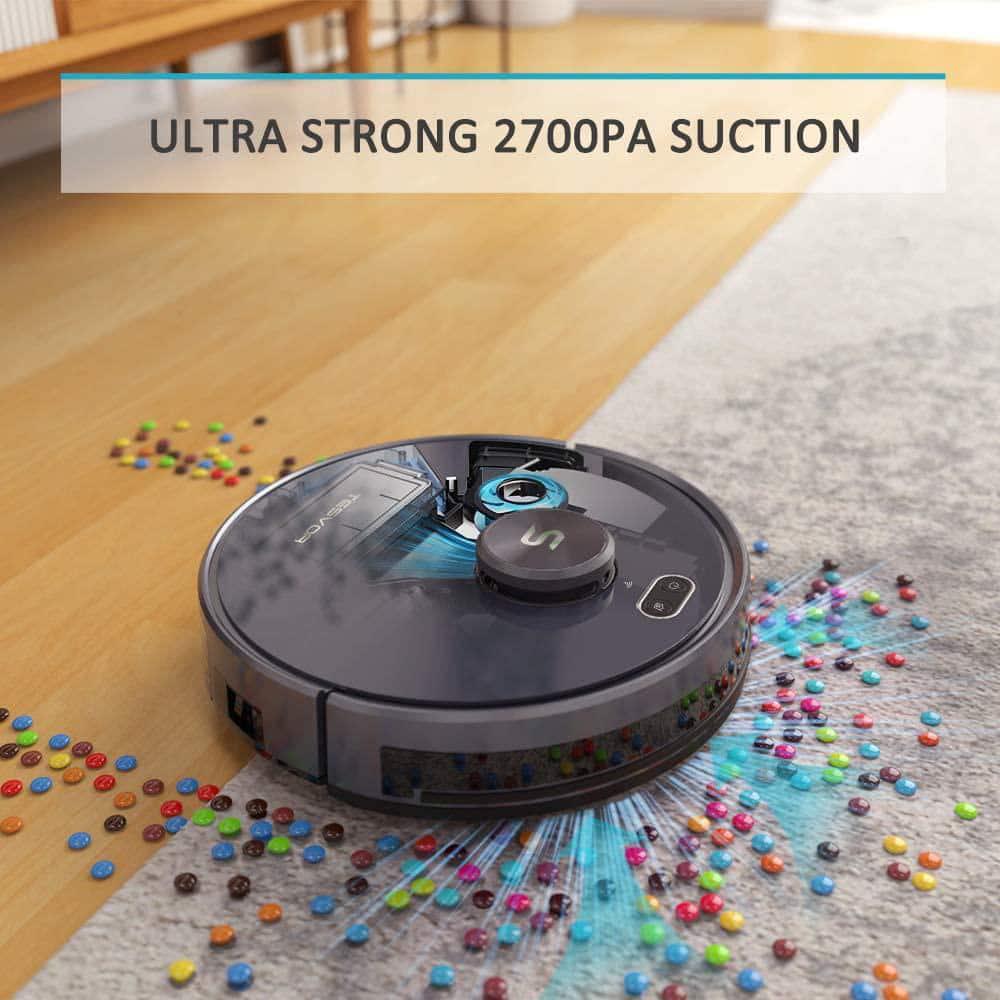 Tesvor Laser Navigation Robotic Vacuum Cleaner 2700Pa Strong Suction AutoCharging WiFi Enabled