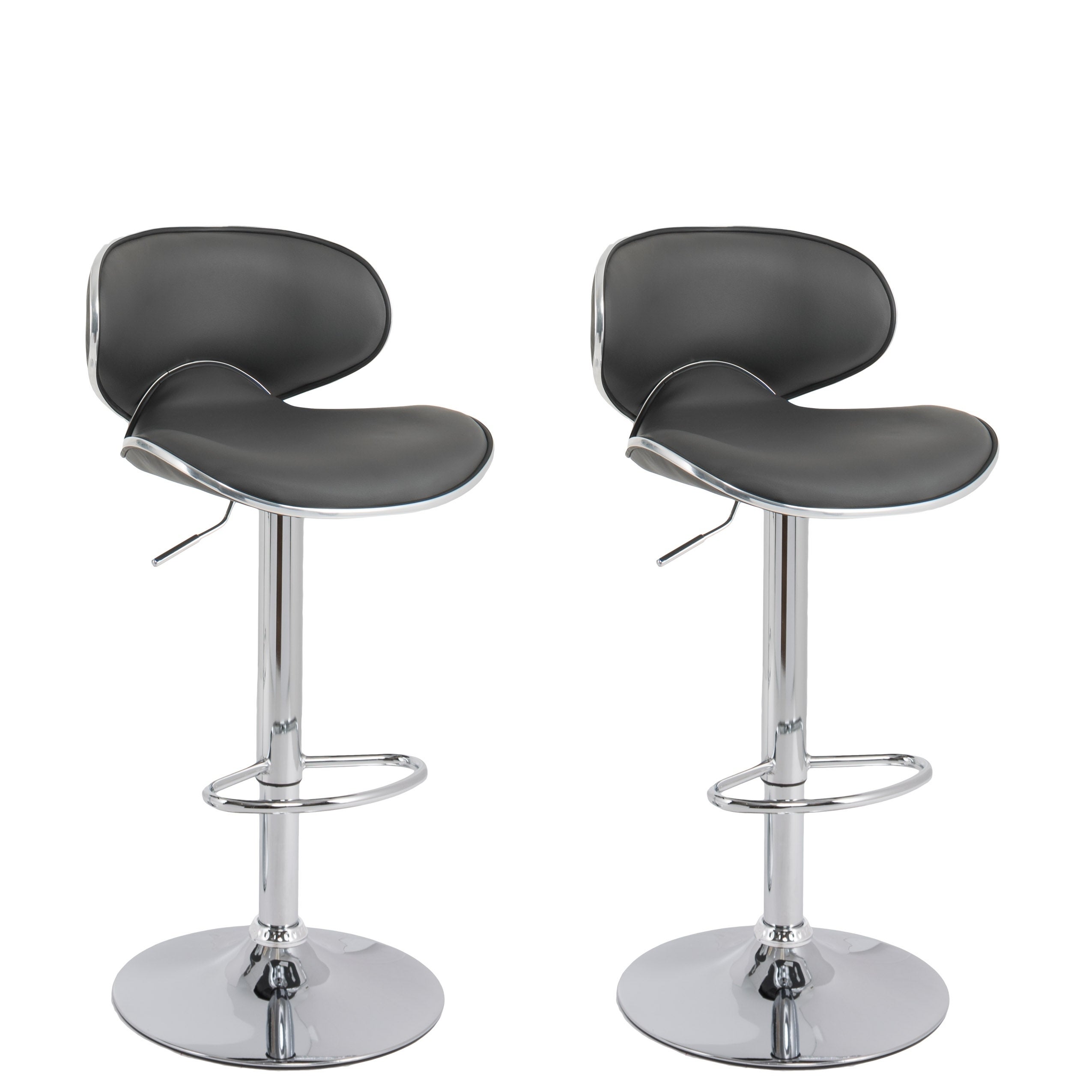 Porch and Den Patten Dark Grey Bonded Leather Curved Adjustable Barstool (Set of 2)