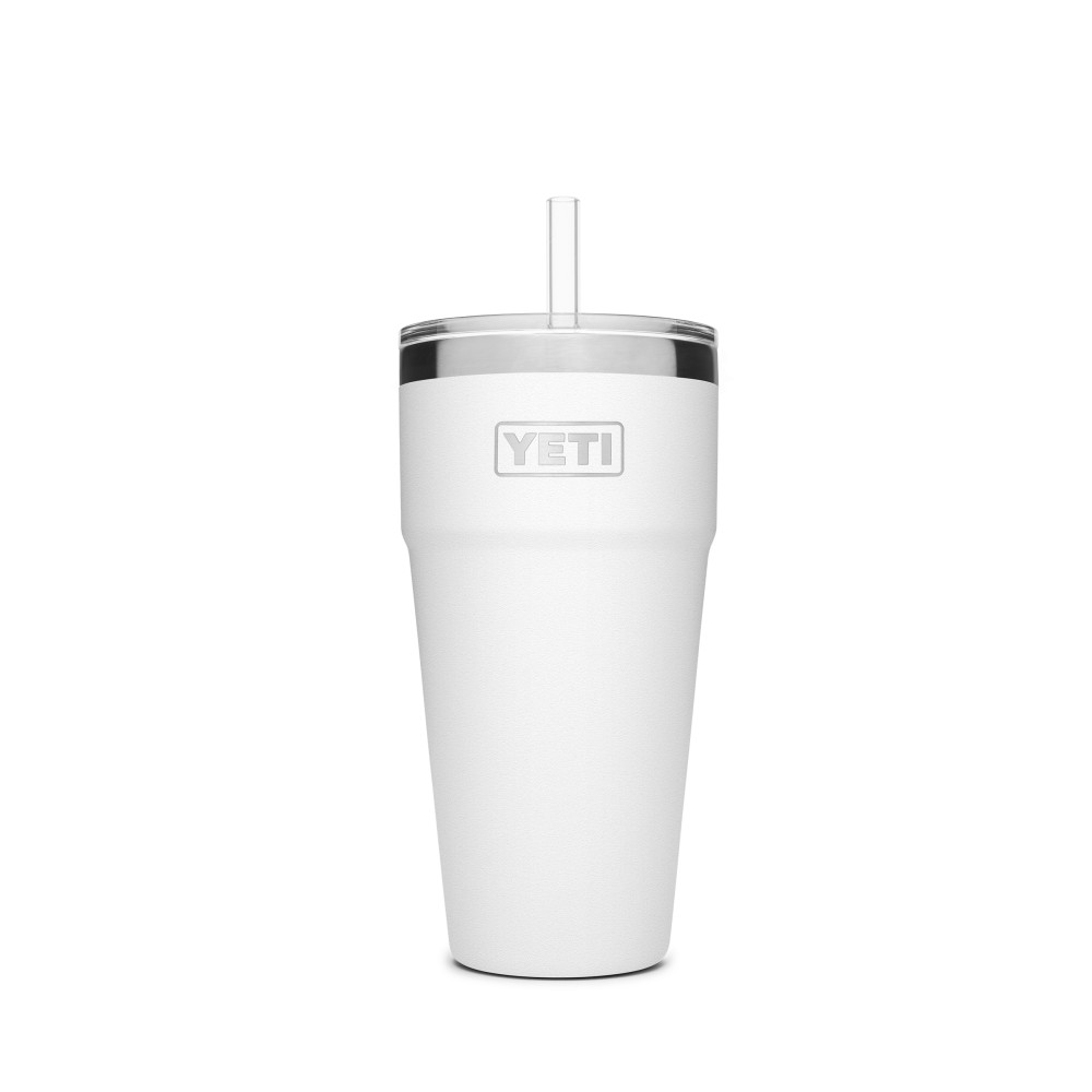 Yeti Rambler Stackable Cup with Straw Lid 26oz, White