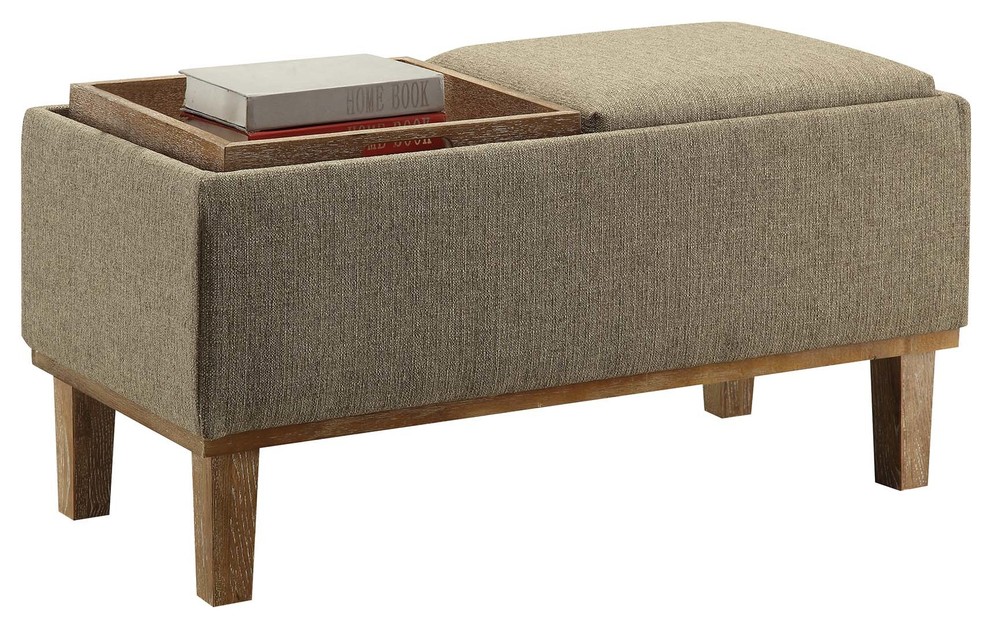 Convenience Concepts Designs4Comfort Brentwood Ottoman in Sandstone Beige Fabric   Transitional   Footstools And Ottomans   by Convenience Concepts  Houzz