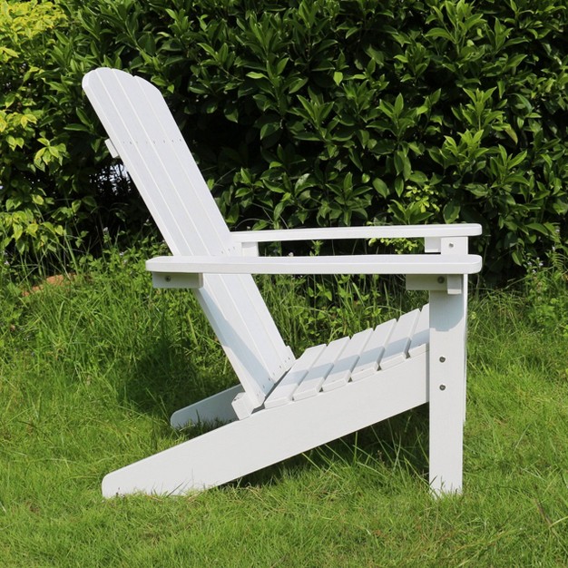 Lakeside Faux Wood Adirondack Outdoor Portable Chair White Merry Products