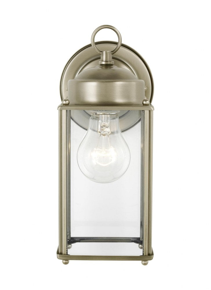 1 Light Large Outdoor Wall Lantern in Traditional Style 4.5 inches Wide By 10.25 inches High-Antique Brushed Nickel Finish-Incandescent Lamping Type