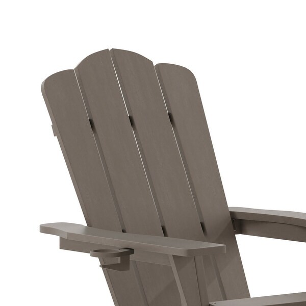 Commercial AllWeather Adirondack Chair with Pullout Ottoman and Cupholder