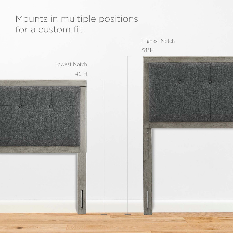 Draper Tufted Twin Fabric and Wood Headboard   Transitional   Headboards   by Modway  Houzz