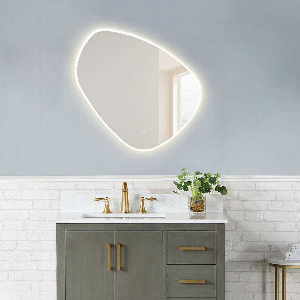 Altair Rasso 47 in. W x 46 in. H Large NoveltySpecialty Frameless LED Light Wall Bathroom Vanity Mirror in Clear Glass 762047-LED-NF