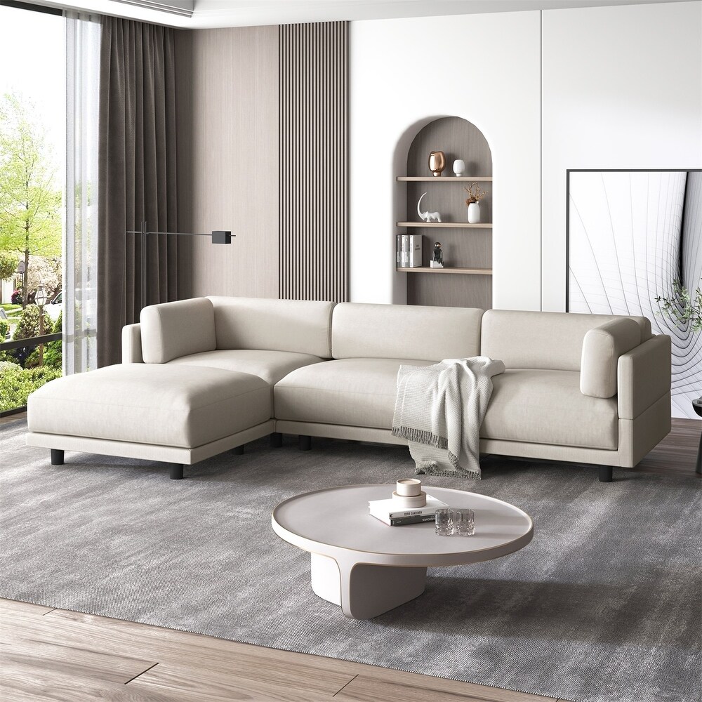 Merax Upholstery Convertible Sectional Sofa with Reversible Chaise