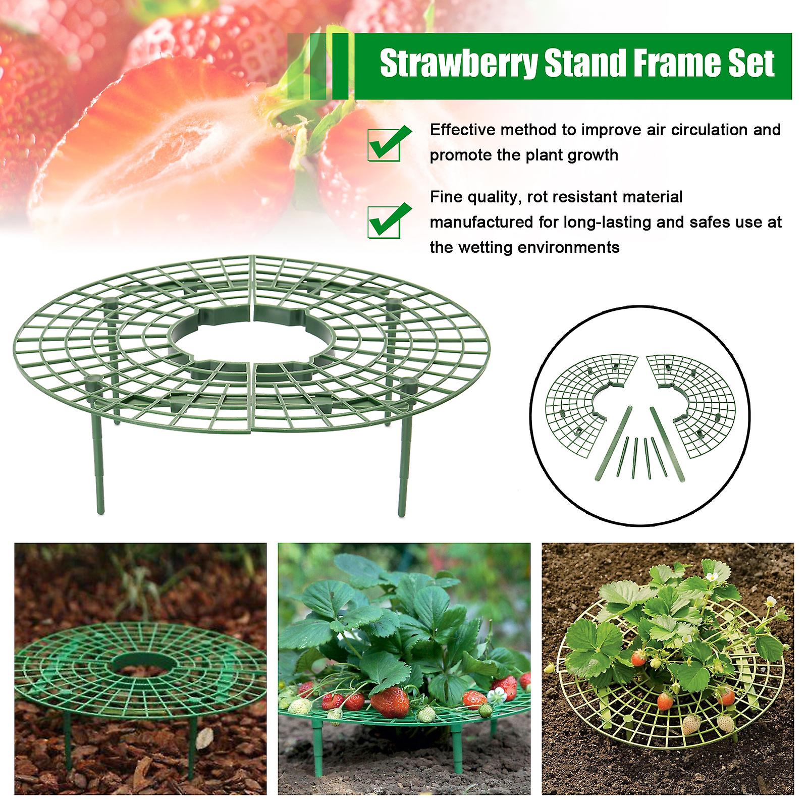 Strawberry Stand Frame Holder Balcony Potted Growing Vegetables Frames Fruit Support Pillar Vine Gardening Stents Green 15pcs