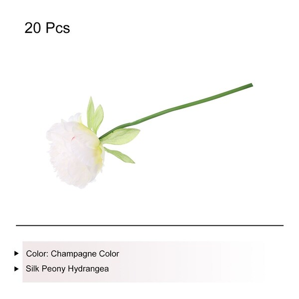 Artificial Flower Heads，Silk Peony Hydrangea Faux Flowers 20Pcs