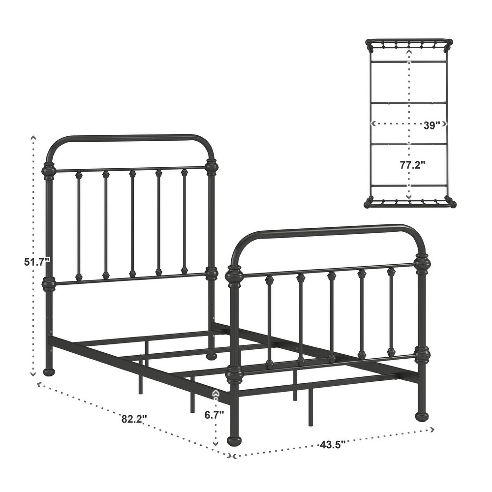 Giselle Antique Dark Bronze Iron Metal Bed by iNSPIRE Q Classic