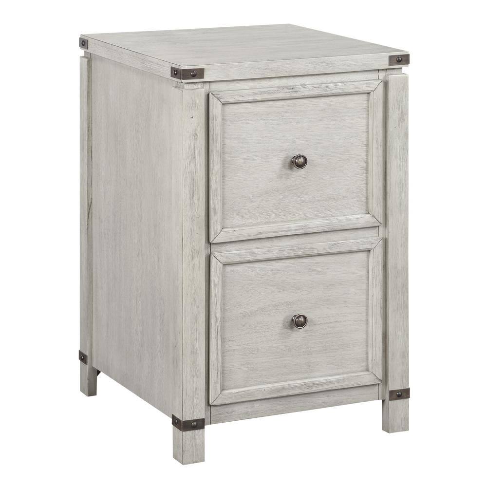 OSP Home Furnishings Baton Rouge Champagne Oak Gray 2-Drawer Decorative Vertical File Cabinet BTF2937-CO