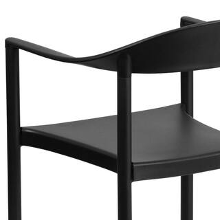 Carnegy Avenue Plastic Stackable Chair in Black CGA-RUT-8029-BL-HD