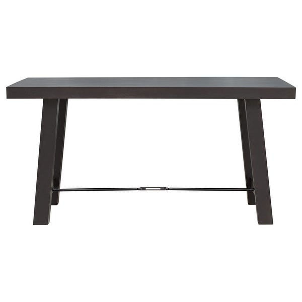 Wood Rectangular Dining Table with Bottom Metal Chain