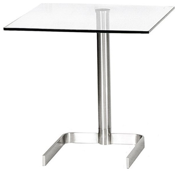 Sofia End Table  10mm Clear Square Tempered Glass and brushed Stainless Steel   Contemporary   Side Tables And End Tables   by Rustic Home Furniture Deco  Houzz