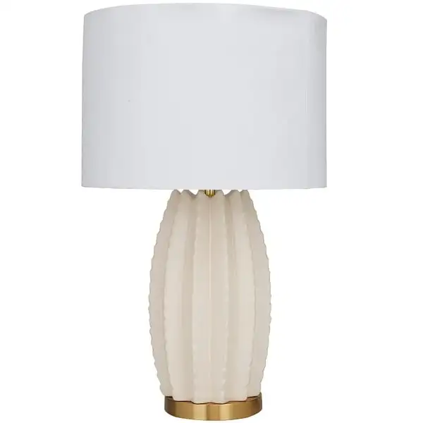 CosmoLiving by Cosmopolitan Cream Ceramic Base Table Lamp