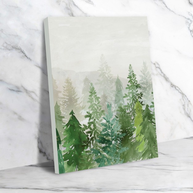 Americanflat Botanical Winter Evergreen Forest By Pi Holiday Collection Wrapped Canvas Wall Art