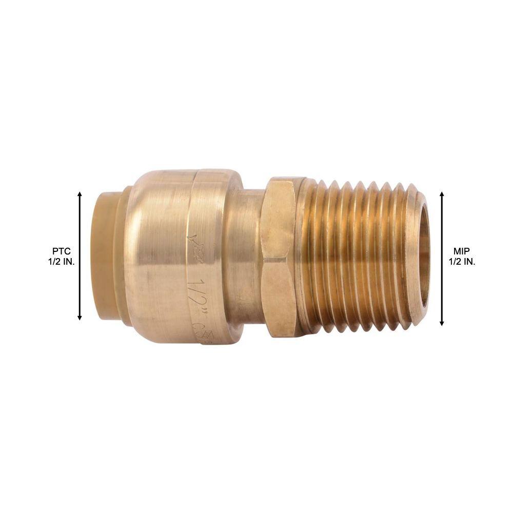 SharkBite 12 in. Push-to-Connect x MIP Brass Adapter Fitting U120LFA