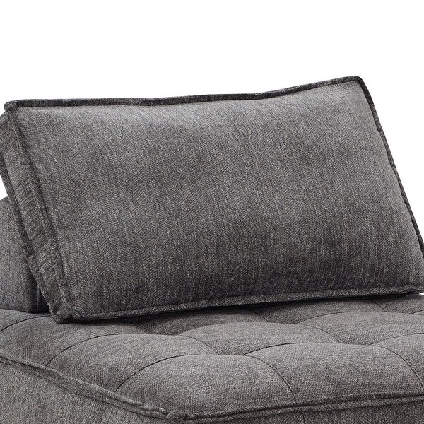 Upholstered Armless Accent Chair Lazy Sofa Seating， Linen