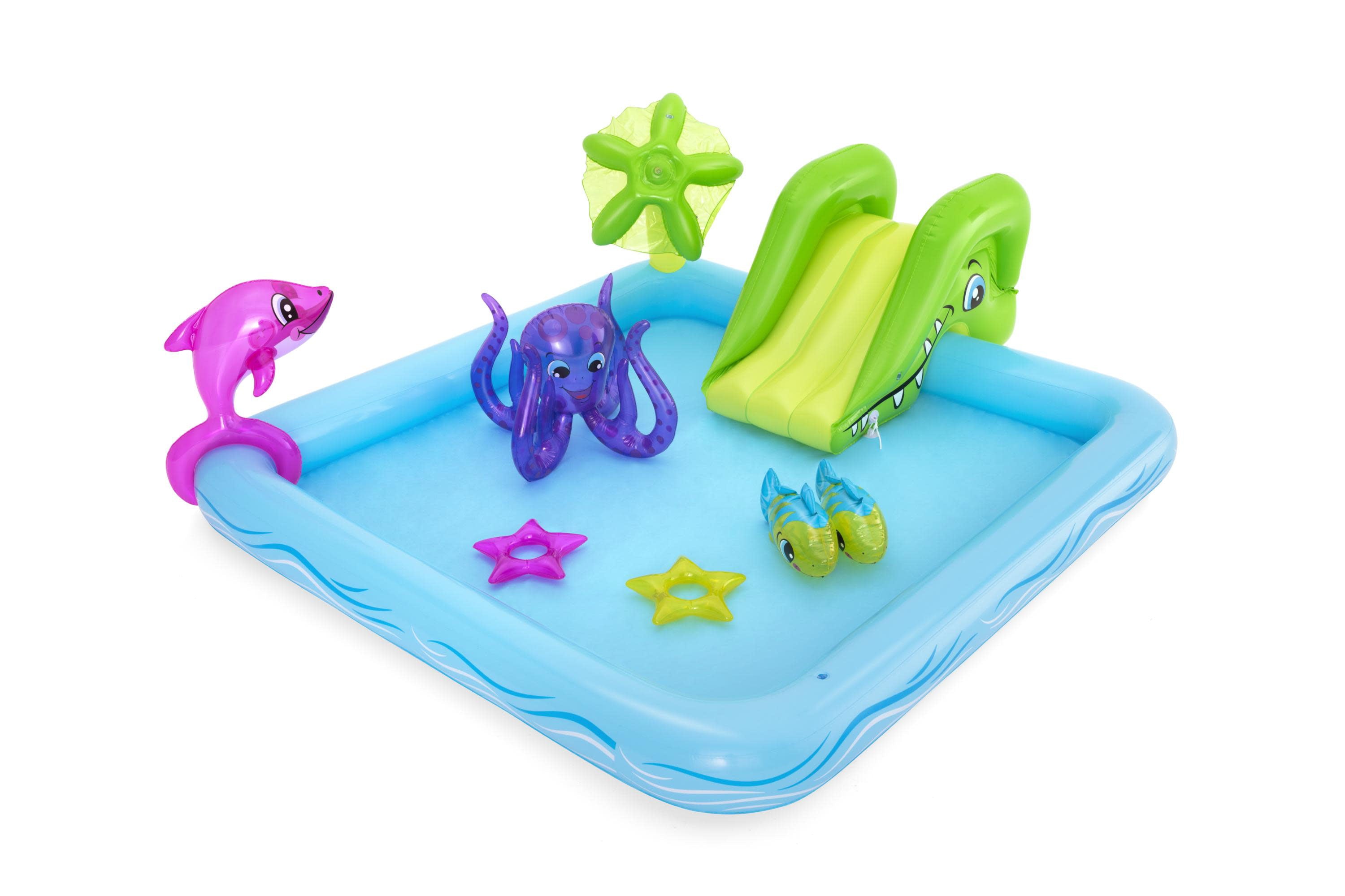 H2OGO! Fantastic Aquarium Multicolor Inflatable Kids Water Play Center with Slide