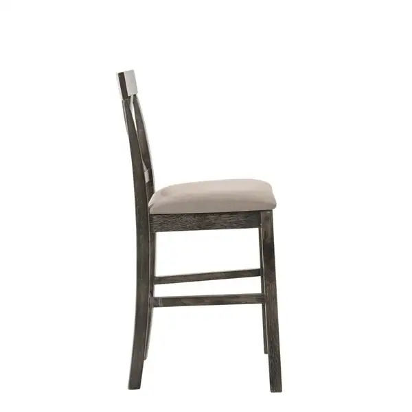 ACME Martha II Counter Height Chair (Set of 2) in Tan Linen and Weathered Gray