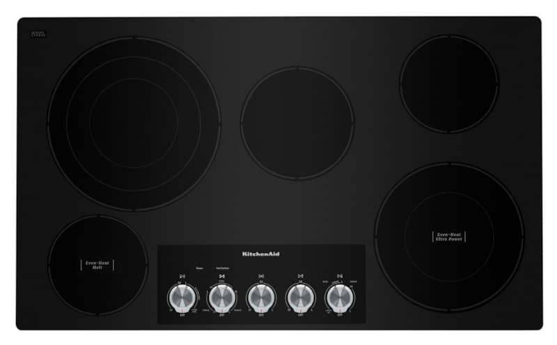 KitchenAid ADA 36 Stainless Steel Electric Cooktop With 5 Elements And Knob Controls