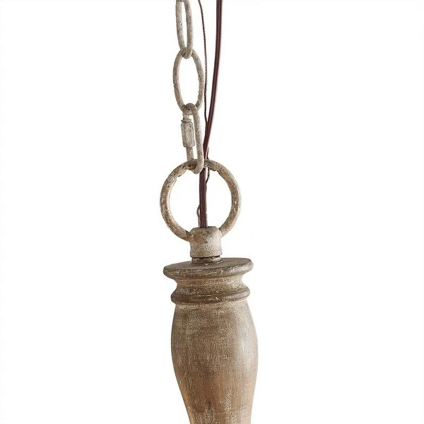 Farmhouse 6-light Nature Distressed Wood French Country Chandelier - D29.5