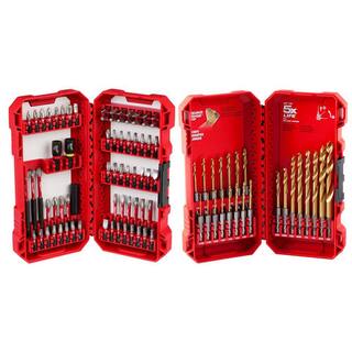 MW SHOCKWAVE Impact Duty Alloy Steel Screw Driver Bit Set  Titanium Drill Bit Set (93-Piece) 48-32-5151-48-89-4631