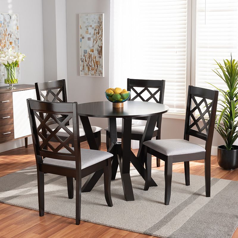 Baxton Studio Adina Dining Table and Chair 5-piece Set