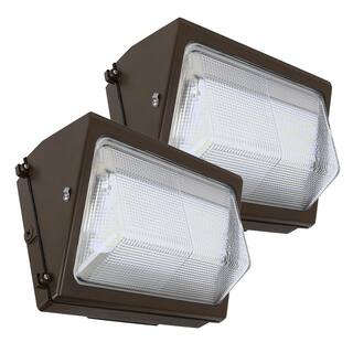 Feit Electric 15 in. 126-Watt Integrated LED Bronze Outdoor Security Commercial Wall Pack Light Daylight 5000K (2-Pack) S15CWPK850BZV12