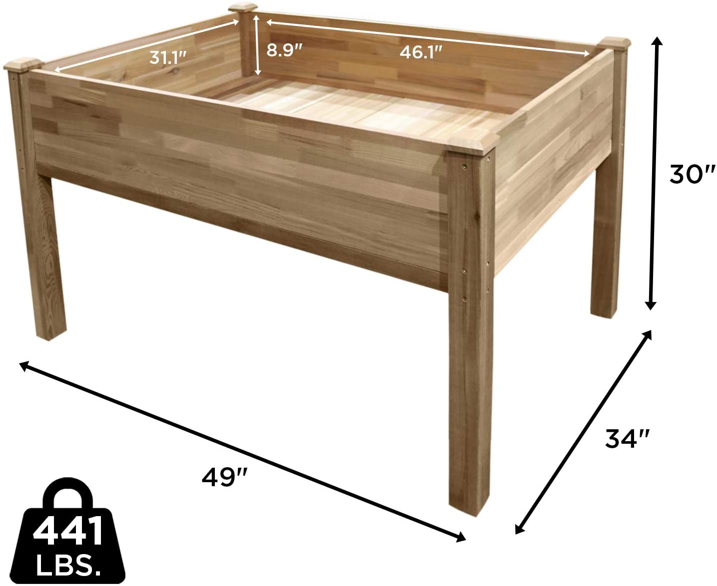 Jumbl Raised Garden Bed, Elevated Herb Planter for Growing Fresh Herbs & More 49 in x 34 in x 30 in