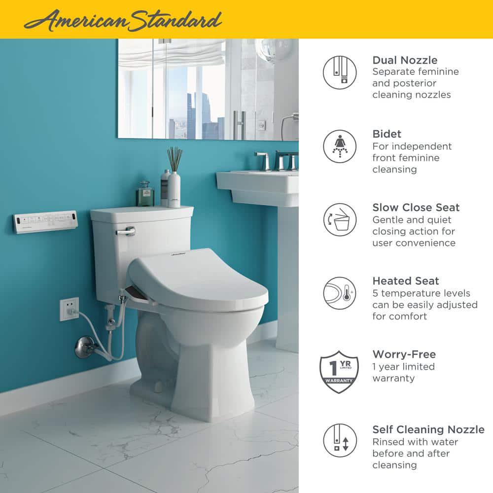 American Standard Advanced Clean AC 20 Slow Close SpaLet Electric Bidet Seat for Elongated Toilet in White