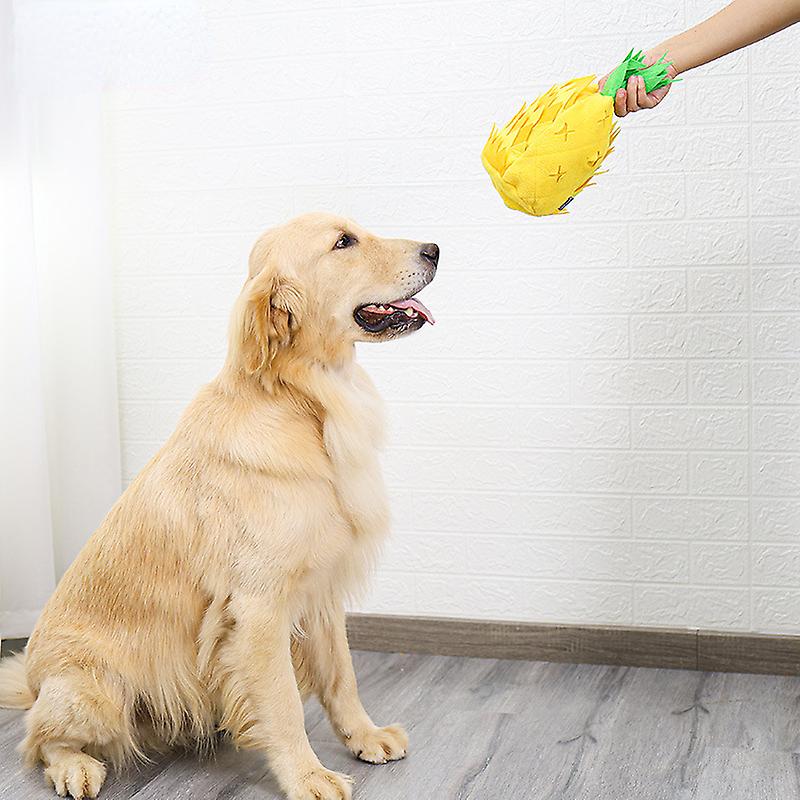 Pineapple Sniff Tibetan Food Puzzle Plush Pet Toy Voice Grinding