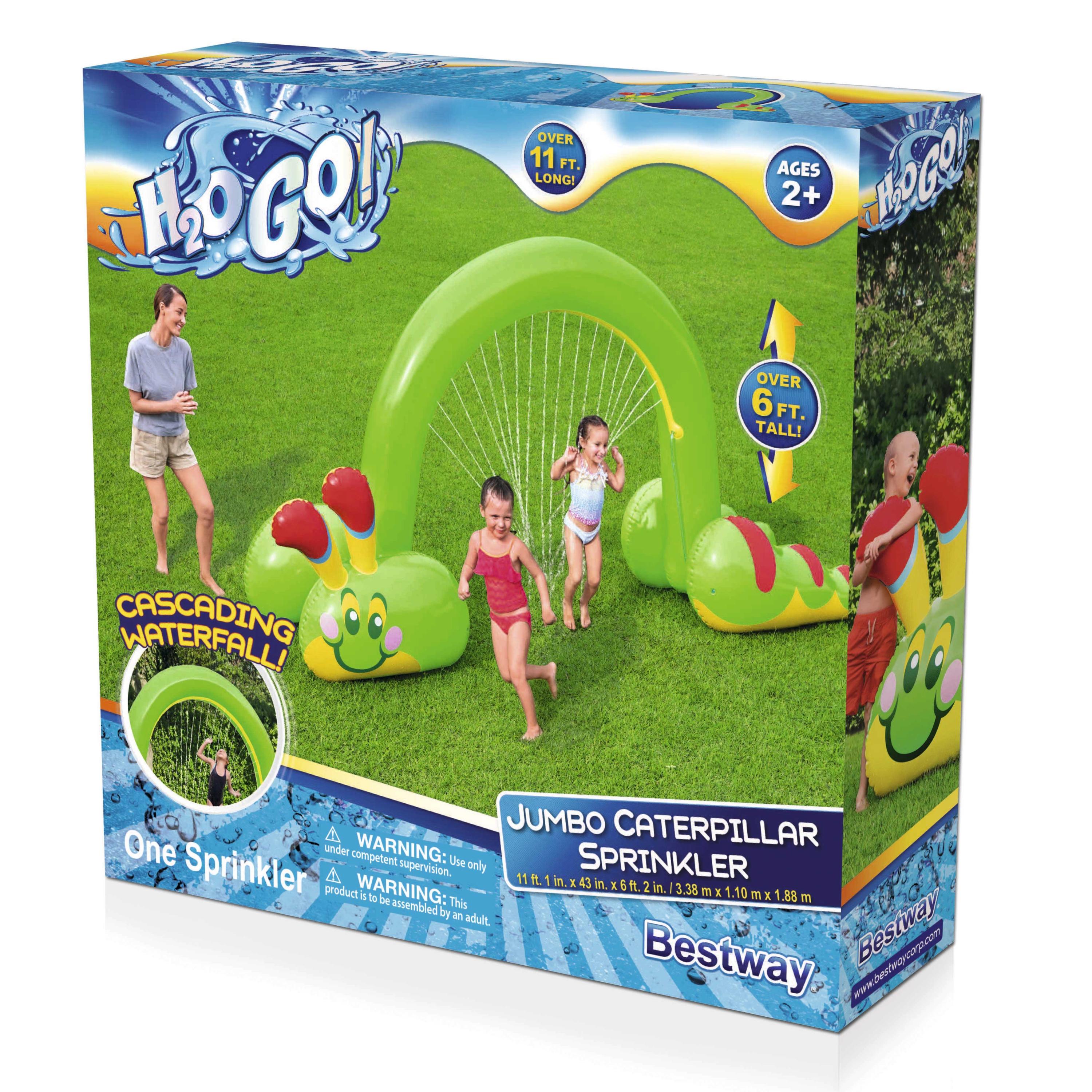 H2OGO! Jumbo Green Caterpillar Inflatable Kids Sprinkler Arch Over 6' Tall