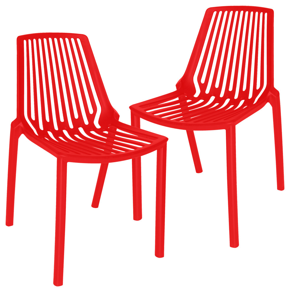 LeisureMod Acken Mid Century Modern Plastic Dining Chair Set of 2   Contemporary   Dining Chairs   by LeisureMod  Houzz