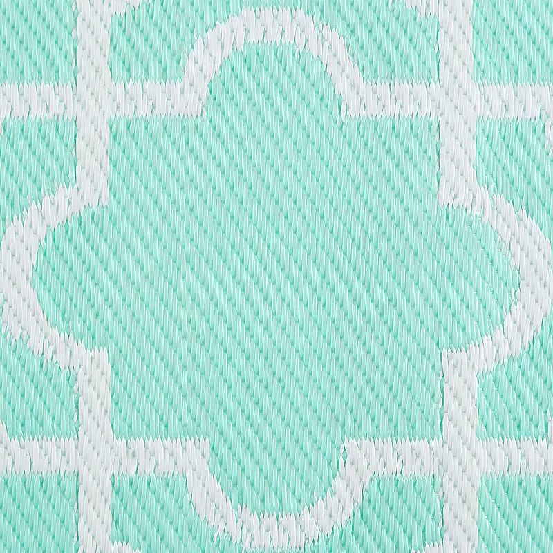 DII Design Imports Indoor Outdoor 3 x 6 Foot Reversible Lattice Woven Rug， Aqua