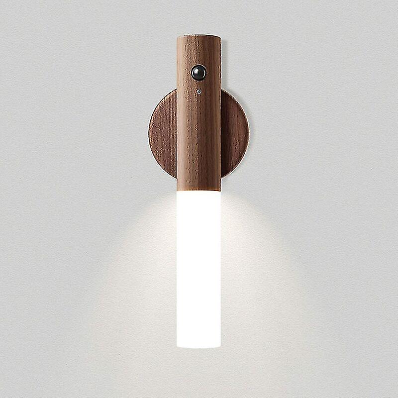 Wall Lamp Indoor Wood Led Night Lights Battery Powered Portable Sconce Wall Lamp Wireless Rechargeable Induction Night Light With Magnet For Stairs Co