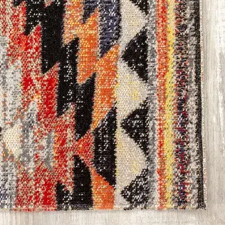 Sara 5' x 8' Tribal Red Orange Area Rug