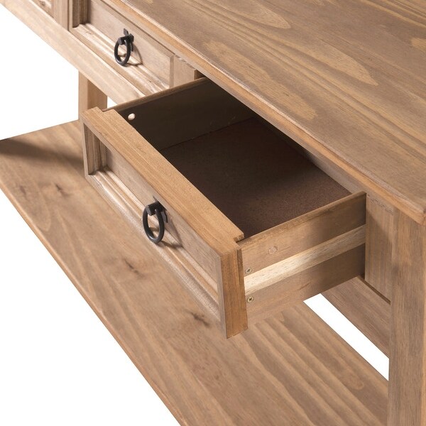 Wood Hall Table Console 3 Drawers Corona | Furniture Dash - N/A