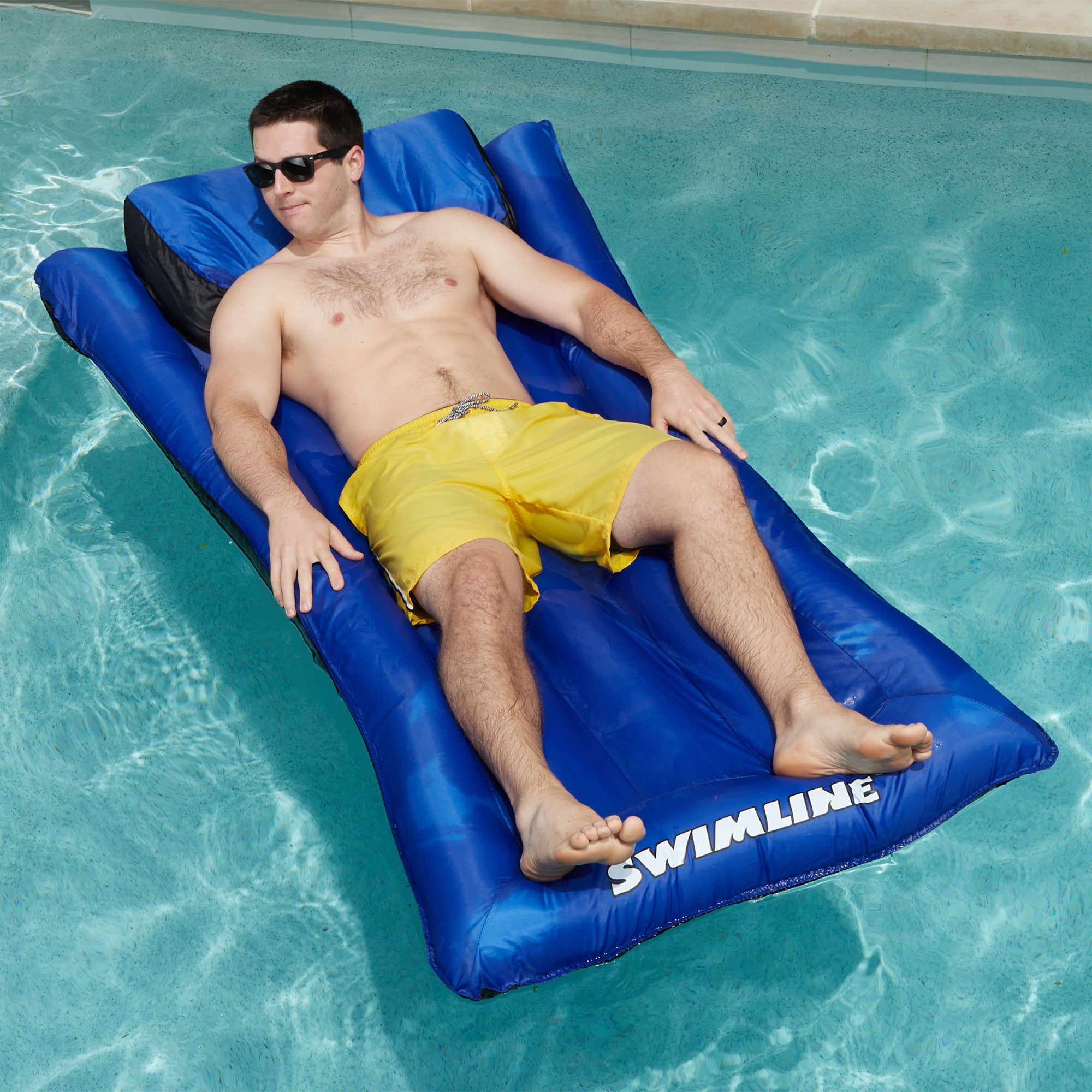 New Swimline 9057 Swimming Pool Inflatable Fabric Covered Air Mattress Oversized