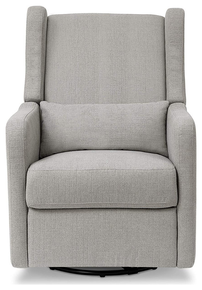 Modern Recliner  Padded Linen Seat With Lumbar Pillow for Extra Comfort   Midcentury   Recliner Chairs   by Declusia  Houzz