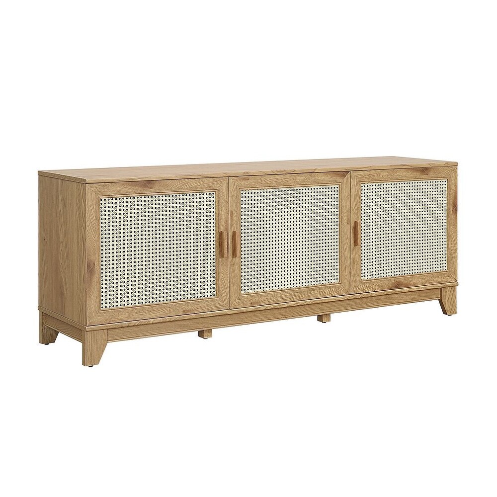 Manhattan Comfort Sheridan 62.99 In. Modern Cane Media Cabinet Console