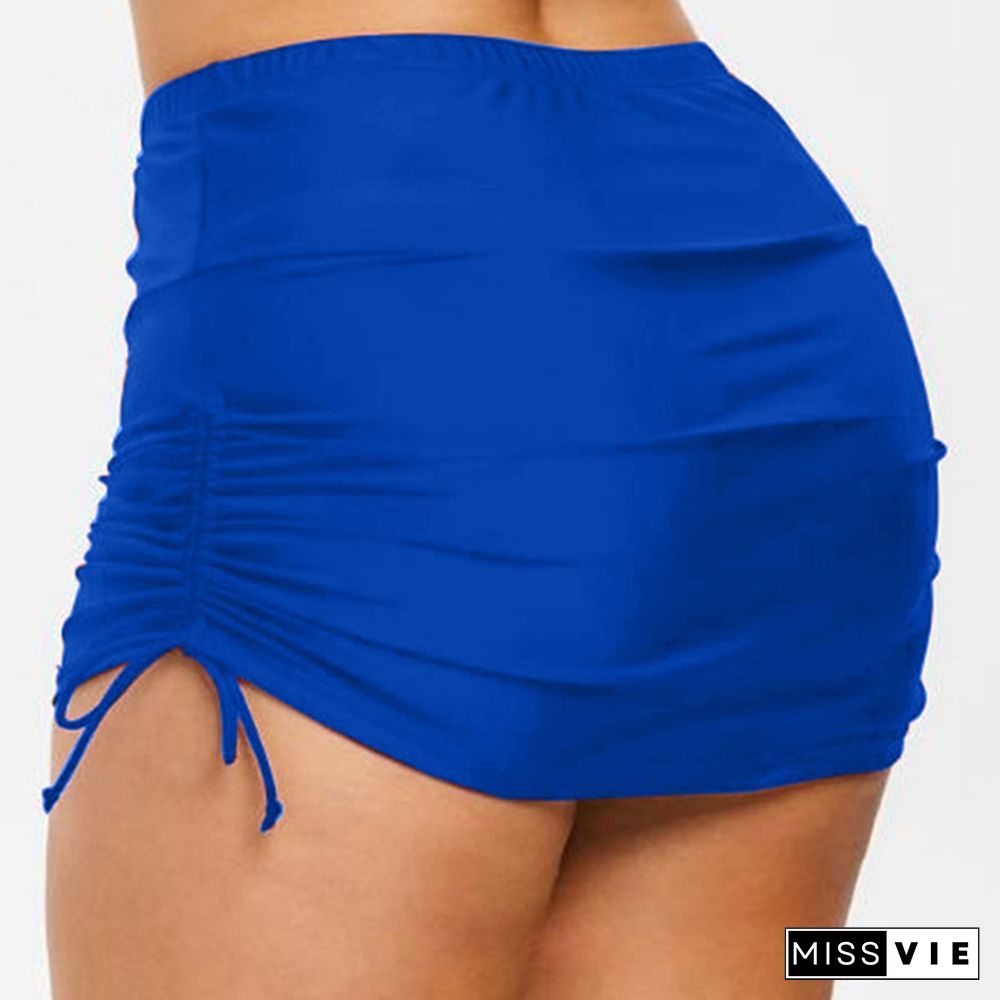 New Women S-3L Swimsuit Bottom Summer Swim Short Skirt Casual Tankini Mini Skirt Swimwear Bikini Bottoms Solid Color Short Skirts